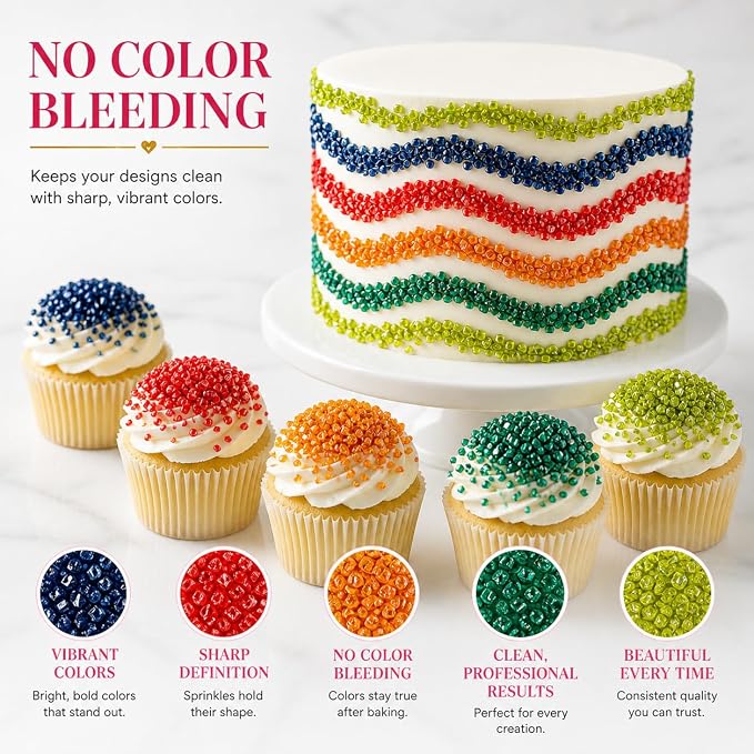 Confect-Twilight Rainforest Sparkling Sugar Sprinkle Mix – 5-Pack Assorted Edible Sugar Crystals in Midnight Blue, Deep Red, Bright Orange, Green & Parrot Green – Baking Decorations for Cakes, Cupcakes & Cookies –Vegan, Gluten-Free, Nut-Free, Soy-Free,...