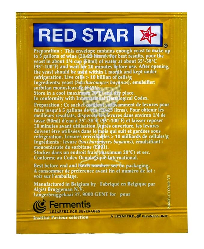 WINE YEAST 6 PACK RED STAR Premier Blanc Fermentis Champagne Yeast