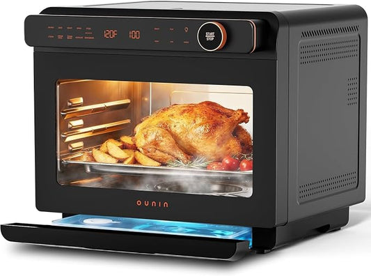 OUNIN 24L Steam and Air Fryer Combo Countertop Oven,11-in-1 Convection Baking and Steam,Bake,Broil,Dehydrate,304 Stainless Steel,Fast Cooking with Precise Electronic Temperature Control,for Gifting