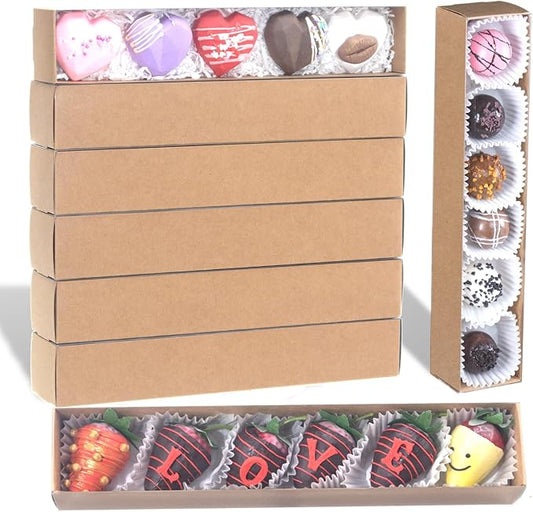 20Pack 12x2¼x2 Inch Bakery Boxes for Chocolate Covered Strawberry,Macaron,Truffle, Cocoa Bombs, Cookie,Soap Boxes