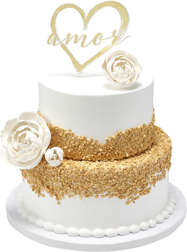 DECOPAC Quins Fancy Sprinkles, 19.5oz, Candy Sprinkles in Handheld Container, Edible Sprinkles For Celebration Cakes, Cupcakes, Cookies - Confetti Gold Quin