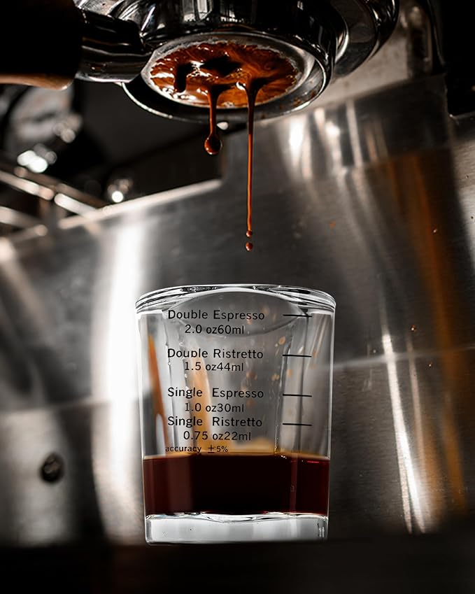 Shot Glasses Measuring Cup Set 2PACK Espresso Shot Glasses Liquid Heavy Glass 2oz/60ml (Black)
