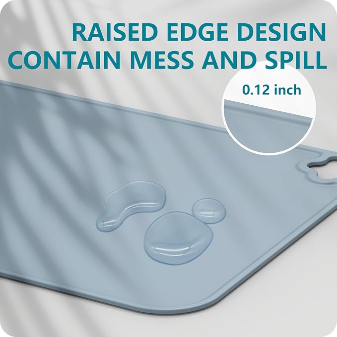 Silicone Placemat for Toddles Kids Non-Slip Reusable Portable Kids Placemats for Dinning Table Heat Resistant Placemats, Baby Placemat Stain Resistant Silicone Mat for Dining Table 3 Pack