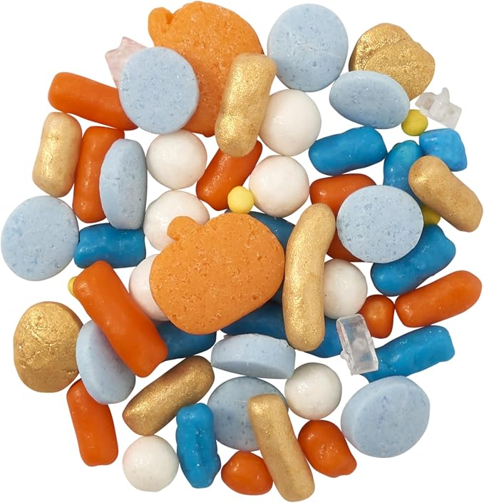 DecoPac Fall Deluxe Fusion Mix Sprinkles, 26oz, Shaped Candy Sprinkles in Handheld Container, Edible Decorations For Thanksgiving Celebration Cakes, Cupcakes, Cookies and Donuts