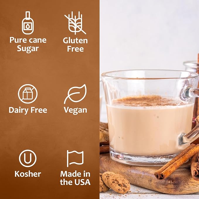Syruvia Coffee Syrup, Cinnamon Oatmeal Cookie Flavored Syrup for Drinks, Lattes, and Desserts – 25.4 fl oz - with Pump