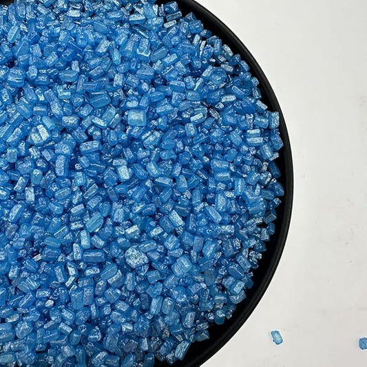 NIPEOR Edible Blue Sugar Crystals for Cake Decorating, 130g / 4.6oz Christmas Sprinkles, Cookie Candy Pearl Sprinkles for Cupcakes, Ice Cream & Holiday Baking (Crystals - Blue)