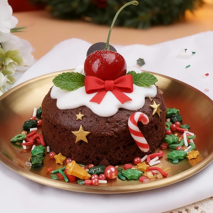 Christmas Sprinkles for Baking, Red and Green Sprinkles, Holiday Sprinkle Mix for Christmas Cookies, Ice Cream, Cake, Cupcake