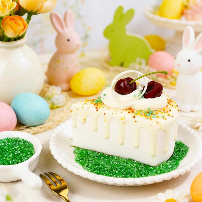 Green Sanding Sugar for Baking Edible, Green Sprinkles for Cake Decoaring 130g/4.6oz, Cupcake, Cookie and Donuts Toppings, Wedding, Birthday Party Supplies