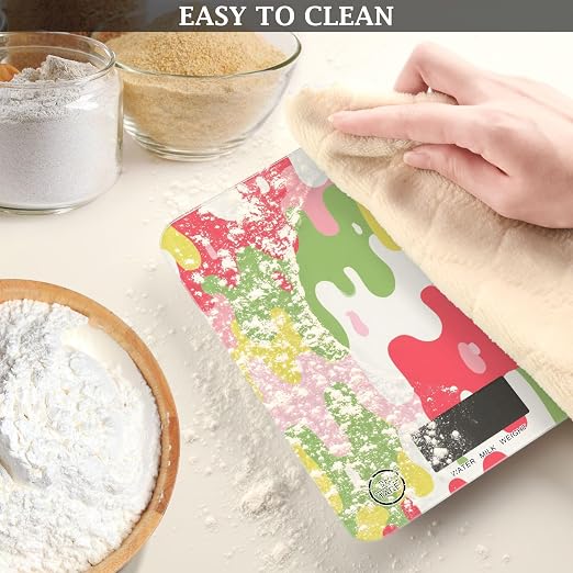 Food Scale Kitchen Scale Food Weight Scales Digital Weight Grams and Ounces Small Electronic Food Scale for Baking Cooking Colorful Drips