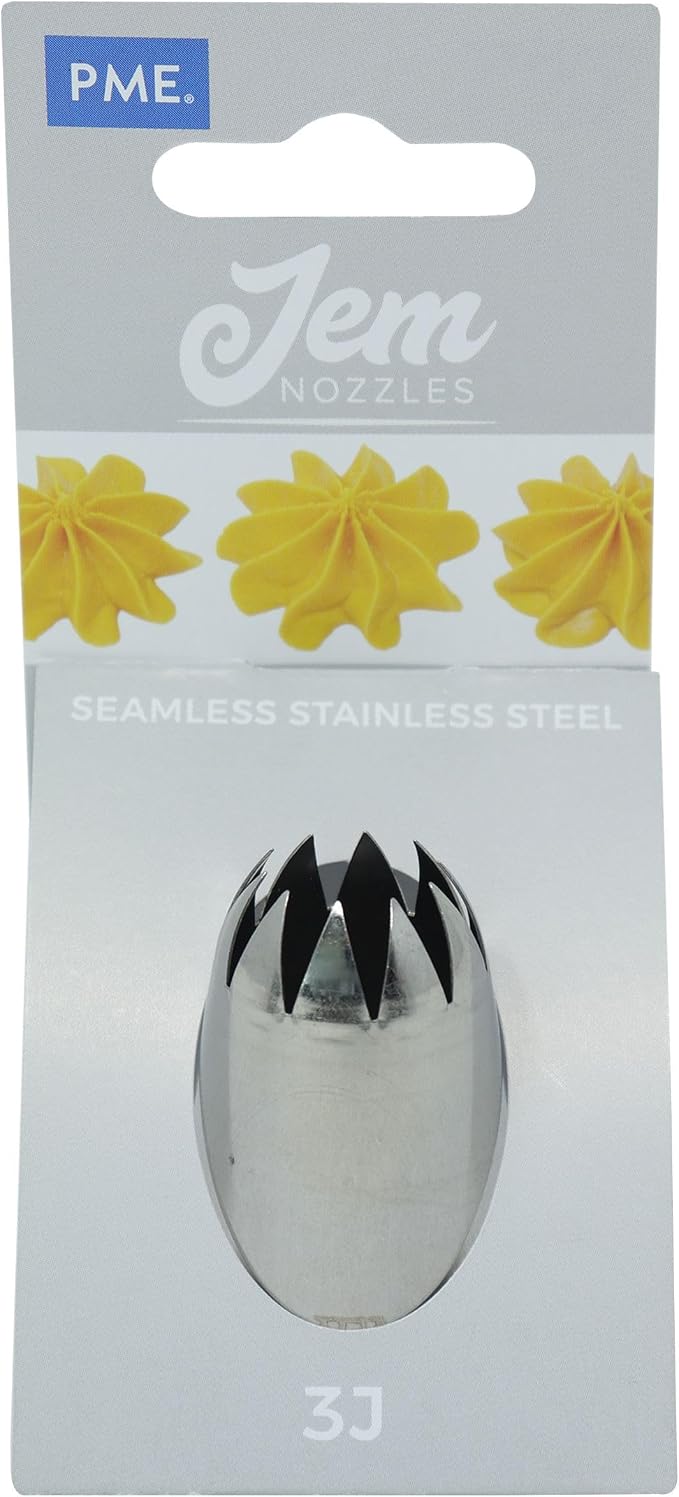 JEM Large Curved Star Savoy Piping Nozzle, Decorating Tip, no. 3J