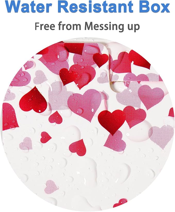 50 Pcs 4-Inch Kids Valentines Cookie Boxes Heart, Bakery Treat Boxes for Valentines Day Gifting, To-go Containers for Cake Slice, Macarons, Donuts, Candy 4x4x2.5