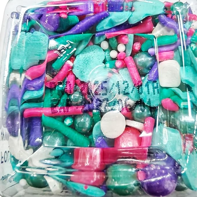 Edible Pastel Sprinkles for Cake Decorating, Purple Pink Blue White Green Pearl Confetti Jimmies Mix Pastel Sprinkles for Cake Ice Cream Cupcakes Baking Topping Supplies 3.53oz/100g