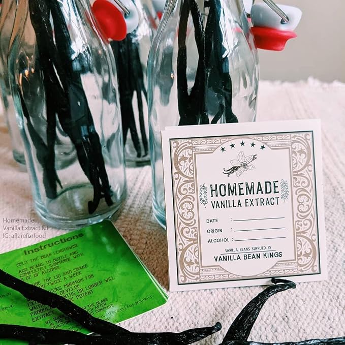 25 Vanilla Extract Labels for Homemade Extract - Great for Gifts - 3"x3" Square Sticker