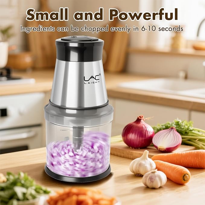 Mini Small Food Processor 4 Cup,Meat Grinder with 2 Bowls,Electric Food Chopper,Powerful Motor 2 Speed & 4 Blades for Baby Food,Meat,Onion,Vegetables