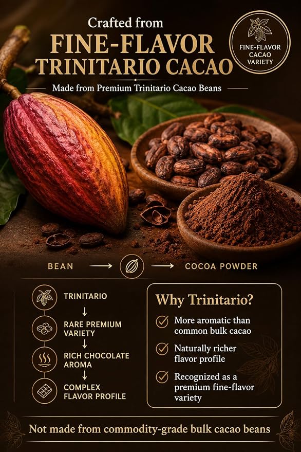 Grevista 100% Pure Cocoa Powder – Unmistakably Premium Quality | Bronze & Silver Medal-Winning | High flavanol | Organic, Unsweetened, Non Alkalized, No Heavy Metal, cacao powder for coffee