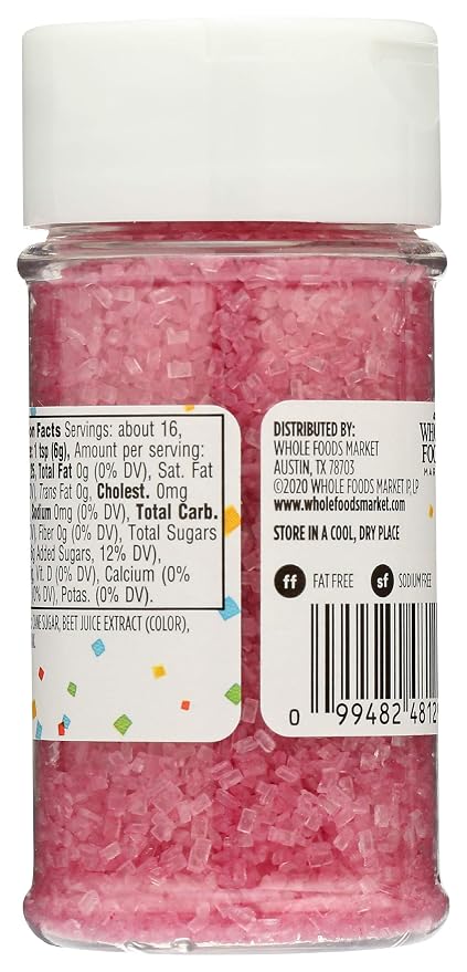 365 by Whole Foods Market, Pink Decorating Sugar, 3.3 Ounce (Pack of 2)