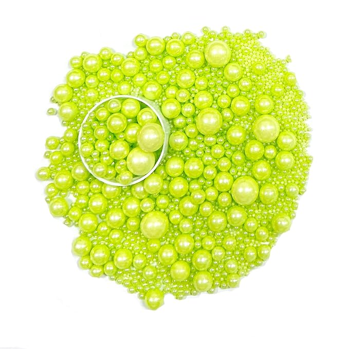 Sprinkles Edible Green Pearl Sugar Sprinkles Candy 142g/5.01oz Mix Size Green Pearls Baking Cupcake Toppers Cookie Ice Cream Decorations for Wedding Parties Valentines Day Halloween Christmas