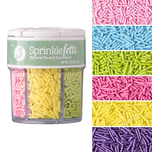 Sweets Indeed Sprinkles 6 Cell Edible Sprinkle Mix Jimmies Perfect for Cake Decorations Baking Ice Cream Cookies Cupcake Topper (Pastel Jimmies)