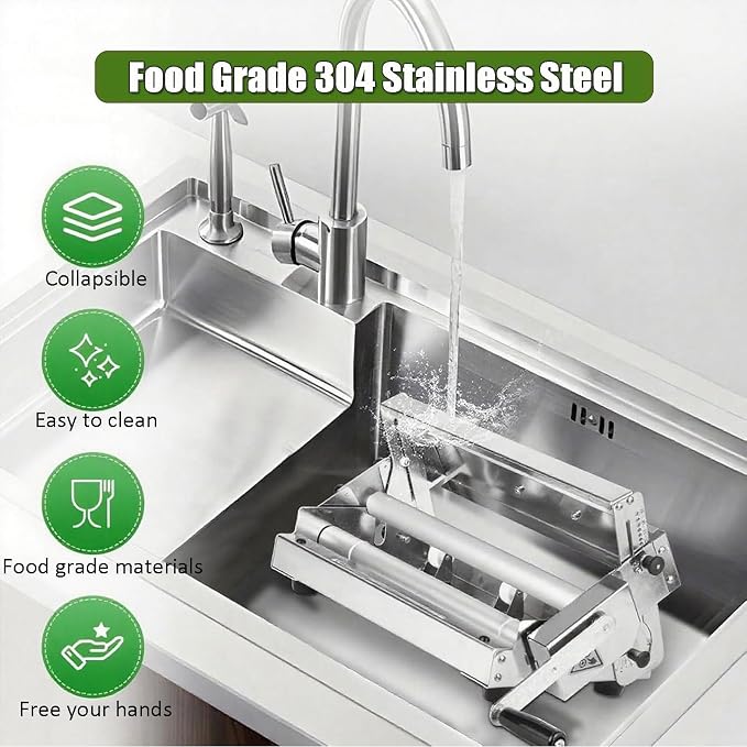 Dough Roller Dough sheeter Dough Sheeter, Foldable Manual Pastry and Fondant Sheeter, Adjustable Thickness 0-17.5mm/0-27mm for Commercial and Home Use, Ultra-Compact Design