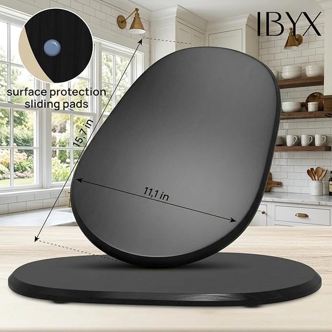 Ibyx Premium Bamboo Mixer Slider for KitchenAid 5-8 Qt Bowl Lift Stand Mixer - Food-Grade Appliance Slider Mat for Kitchen Countertop Storage Accessories (Black)