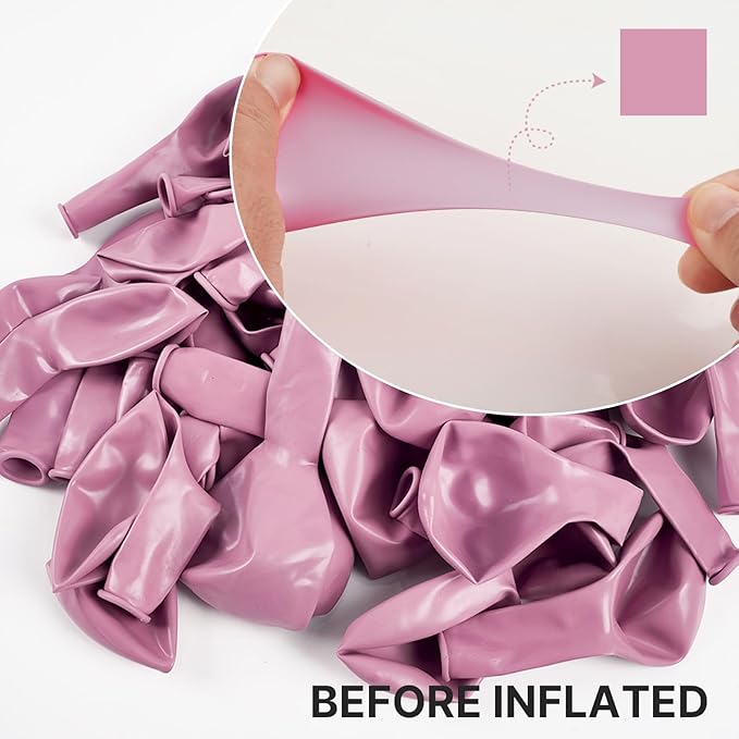 PartyWoo Mauve Balloons 100pcs Different Sizes of 18 12 10 5 Inch Dusty Pink Rose Boho Netural Balloon Arch Kit Garland for Baby Shower Bridal Shower Wedding Girl Birthday Party Decorations Pink-F30