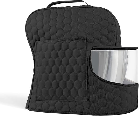 Stand Mixer Dust Cover Compatible with KitchenAid Mixer - Stand Mixer Cover Fits for 4.5/5 Quart, Storage Bag with 2 Pocket for Accessories and Attachments（Black, For 4.5- 5QT）