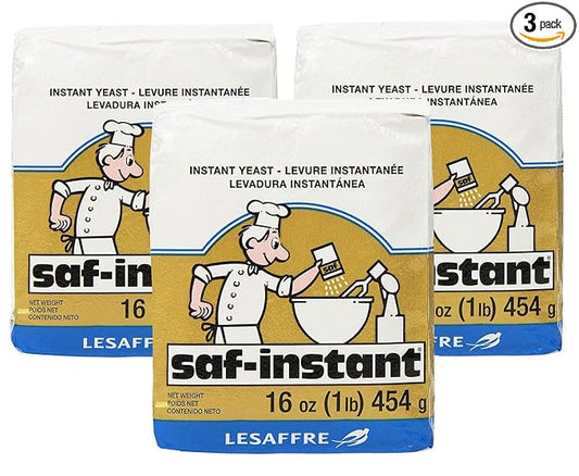 LeSaffre Saf-Instant Yeast, Gold, 1 Pound, (Pack of 3)