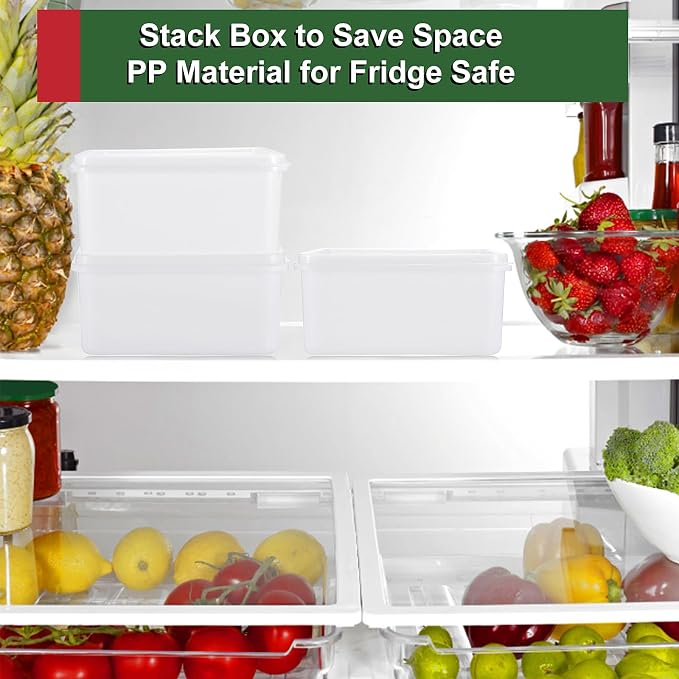 Pizza Dough Proofing Box, Pack of 3 Stackable Proofing Container with Lids, Fits 4 Pizza Balls(12.6x8.7 Inches), Professional Dough Box for Firdge, Kitchen, Picnic (Small)