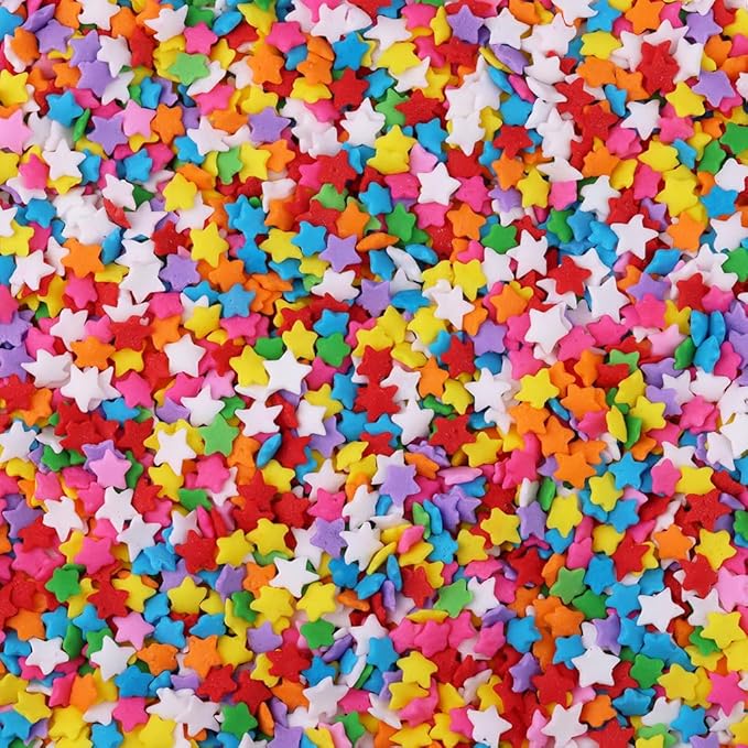 Bayep Rainbow Sprinkles for Cake Decorating Star Bulk Sprinkles for Ice Cream, Cookies, Baking, Cupcake Topper Colorful Sprinkles Perfect for Birthday Party Christmas Holiday Supplies 3.52 Ounce