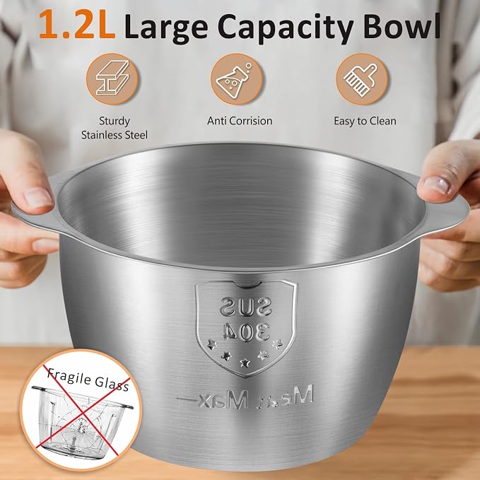 Food Processor Cordless Vegetable Chopper with 5 Cup Stainless Steel Bowl＆6000mAh USB Rechargeable Battery, Electric Garlic Meat Choppers BPA-free Baby Food Processors Blender Mincer, 2 Speeds (White)