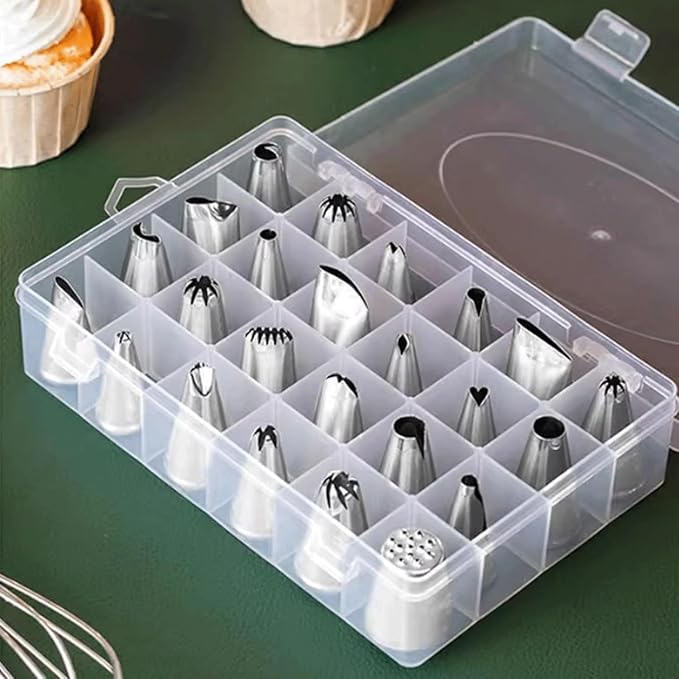 Piping Tips 24/48pcs Pastry Nozzles Stainless Steel Icing Tips Russian Tips Decorating Tips Piping Kit Icing Nozzles Tips for Cookies(48 pcs Set)