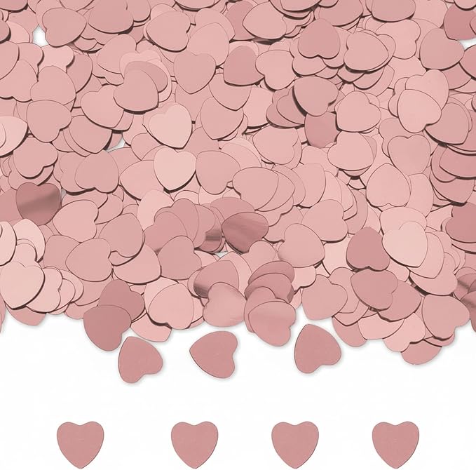 Heart Confetti, Valentines Day Heart Glitter Confetti Decorations, 50g Rose Gold Metallic Foil Sequins Sprinkles Table Decorations for Valentine's Day Wedding Home Birthday Anniversary Party Supplies