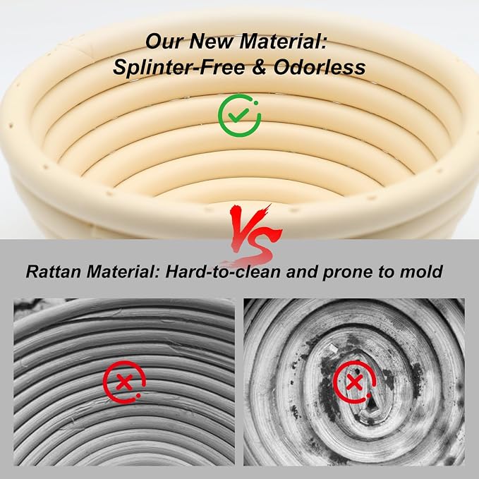 5 Inch Mini Banneton Bread Proofing Basket Set of 6, Easy-Clean Round Sourdough Proofing Basket, Small Banneton for Sourdough Bread Baking Supplies with Liners