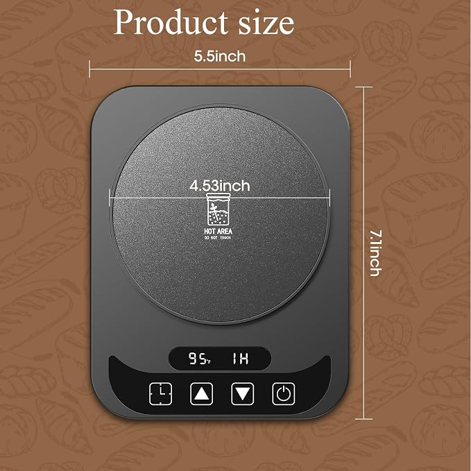 Sourdough Starter Warmer with Temperature Display,Sourdough Warming Mats 100℉ Electric Heating 12 Hours Timing Function Sourdough Heating Mat Bread for Baking Supplies Kitchen Bakers (Black)