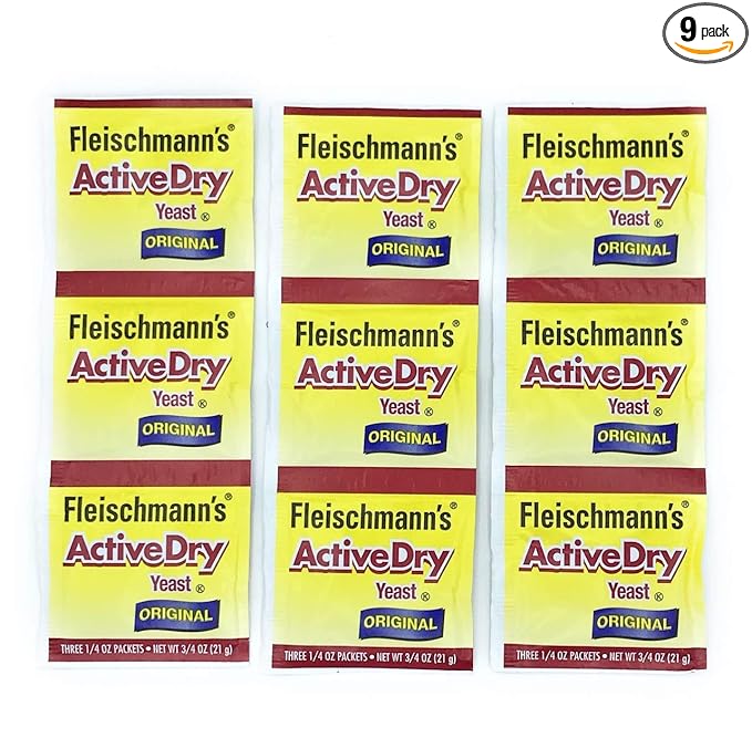 Fleischmann's Yeast, Active, Dry, 0.75-Ounce Packet (Pack of 9)