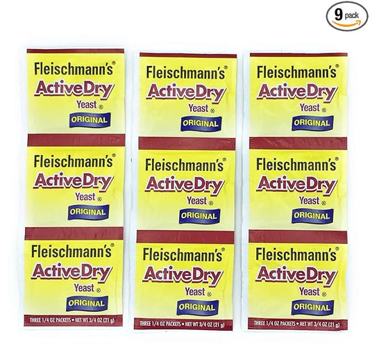 Fleischmann's Yeast, Active, Dry, 0.75-Ounce Packet (Pack of 9)