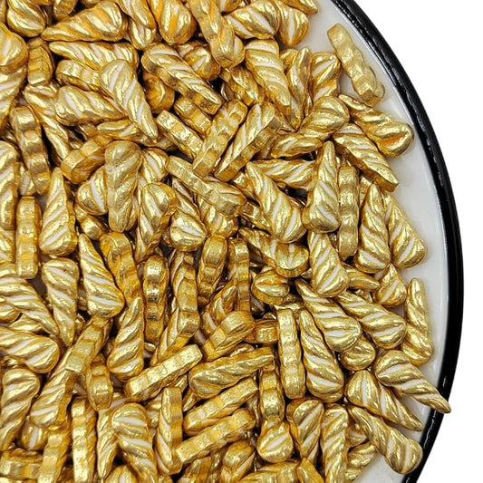 Gold Unicorn Horn Sprinkles Edible Unicorn Horn for Cake Decorating Cake Decorations Cupcake Toppers Baking Cookie Decorating Ice Cream Toppings