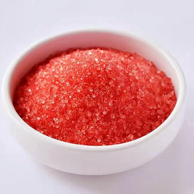 Sentovac Red Sanding Sugar for Baking Edible Sparkling Coarse Sugar Crystals Sprinkles for Baking Topping Cake Cookie Cupcake Topper Ice Cream Decoration Supplies 3.2 OZ