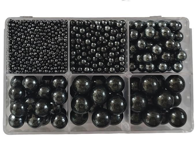 5 Sizes Edible Black Pearls Sugar Sprinkles 130g/4.6oz, 2,4,7,10,12mm Candy Pearl for Cake Decorating and Cupcake Toppers Cookie Decorations Ice Cream Topping Wedding Valentines Halloween Christmas
