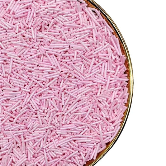 Christmas Pink Jimmies Sprinkles,Cake Sprinkles,Cookie Sprinkles,Sugar Pearl, Edible Candy Pearls Sprinkles - Color Sprinkles - Holiday Cake Sprinkles - Gluten-Free Sprinkles for Baking - Cupcake and Cake Topper for Cake Cupcake Decorationg (Pink)