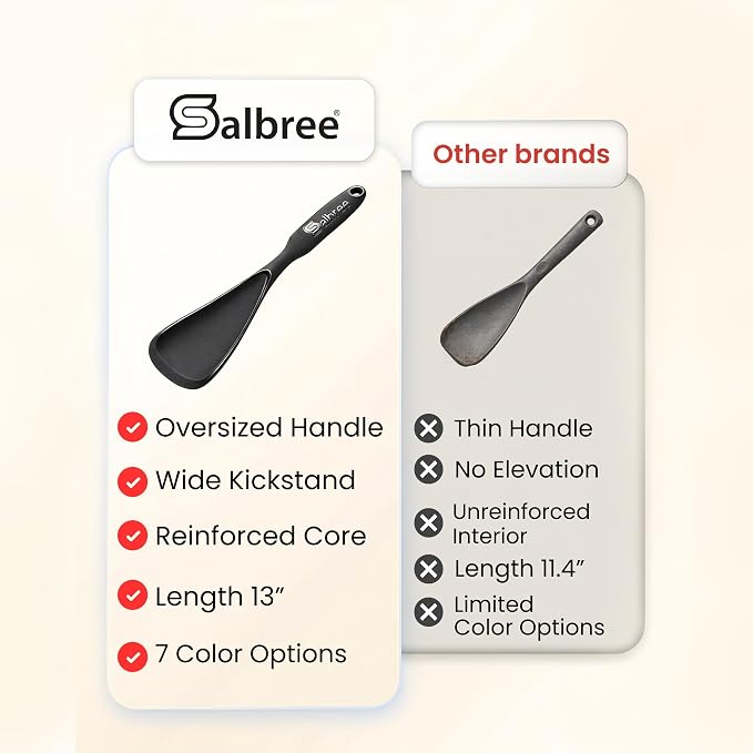 Silicone Spoon Spatula for Cooking - Multifunction Scoop Spatula Spoonula - Heat Resistant Cooking Spoon for Nonstick Cookware - Large Silicone Kitchen Spoon - Seamless Design (Black,2pcs)