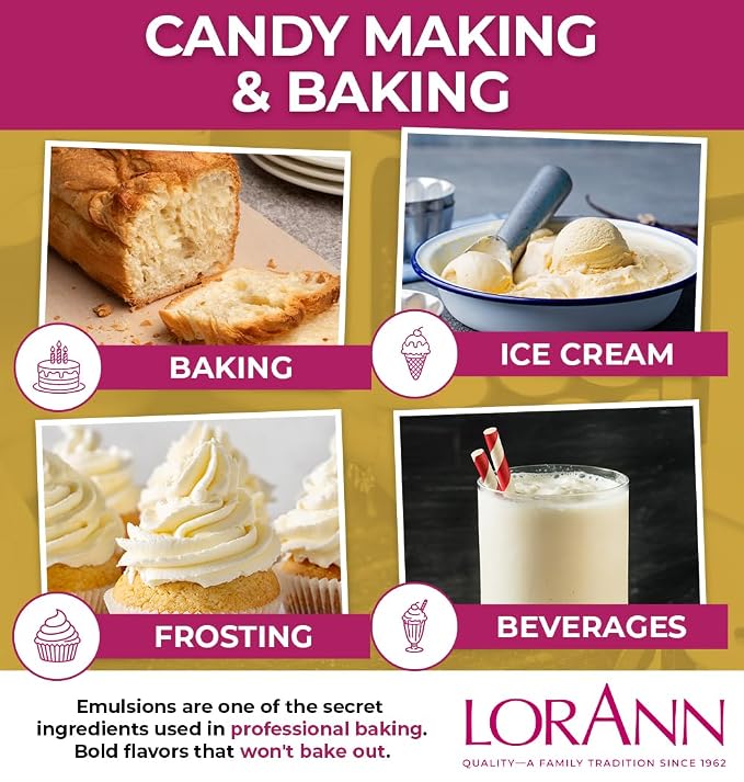 Lorann Oils Butter Bakery Emulsion: True Butter Flavor, Ideal for Enhancing Rich Dairy Notes in Baked Goods, Gluten-Free, Keto-Friendly, Butter Flavoring Essential for Your Kitchen