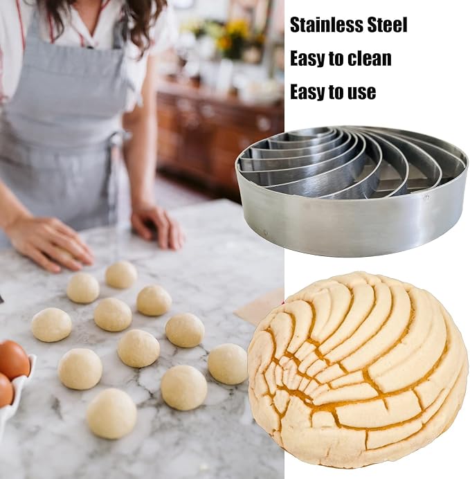 Concha Cutter Mexican Bread Mold Made Of Stainless Steel 4.1 Inch Concha Stamp Two Sided Mold For Pan Dulce Mexicano Cortadora De Pan, Bread Shape Cutter