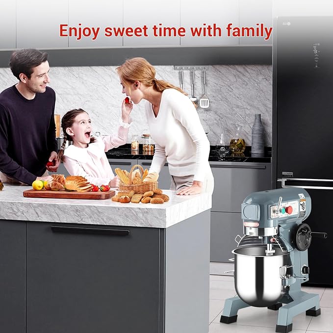 Commercial Food Mixer 30Qt, Heavy Duty Commercial Stand Mixer with 3 Speeds Adjustable, 1250W Electric Dough Mixer with Stainless Steel Bowl, Dough Mixer Timing Function for Bakeries Pizzerias