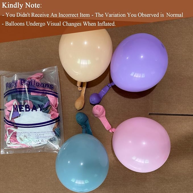 MEBAY Pink Purple Blue Pastel Balloon Arch Kit, 166Pcs Dusty Blue Macaron Purple Pastel Pink Nude Balloons Garland for Birthday Wedding Baby Shower Party Decorations