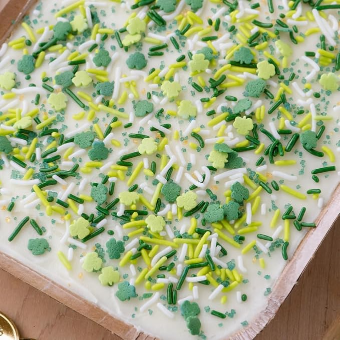 Sweets Indeed Dye Free St Patricks Day Sprinkles, Green Sharmrocks Clovers, No Artificials Dyes, Edible Sprinkle Mix, Perfect for Cake Decorations, Baking, Ice Cream, Cookies, Cupcake Topper (Dye Free Shamrock Mix)