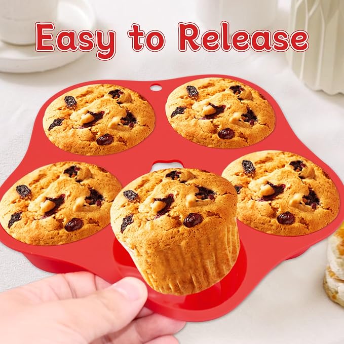 Air Fryer Muffin Pan Egg Bite Silicone Round Mold for Oven Baking,Muffin Tins Cups Cake Tray for Air Fryer Liners Basket Instant Pot Baking Muffin Pancake Accessories 2PCS AB-01