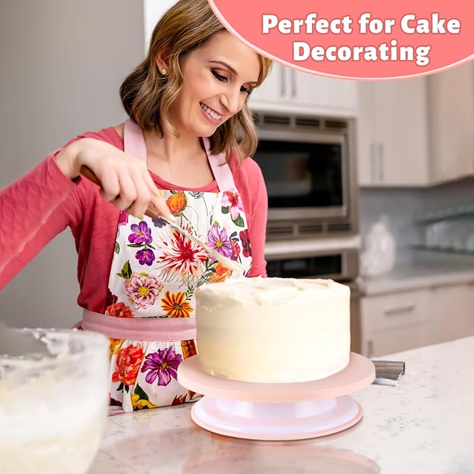 207PCS Cake Decorating Kit Includes Revolving cake turntable for decorating, Icing Bags and Tips Set, 3 Spatulas, 3 Cake Scraper, 100 Piping Bags, frosting piping kit,and 3 Coupler for Baking