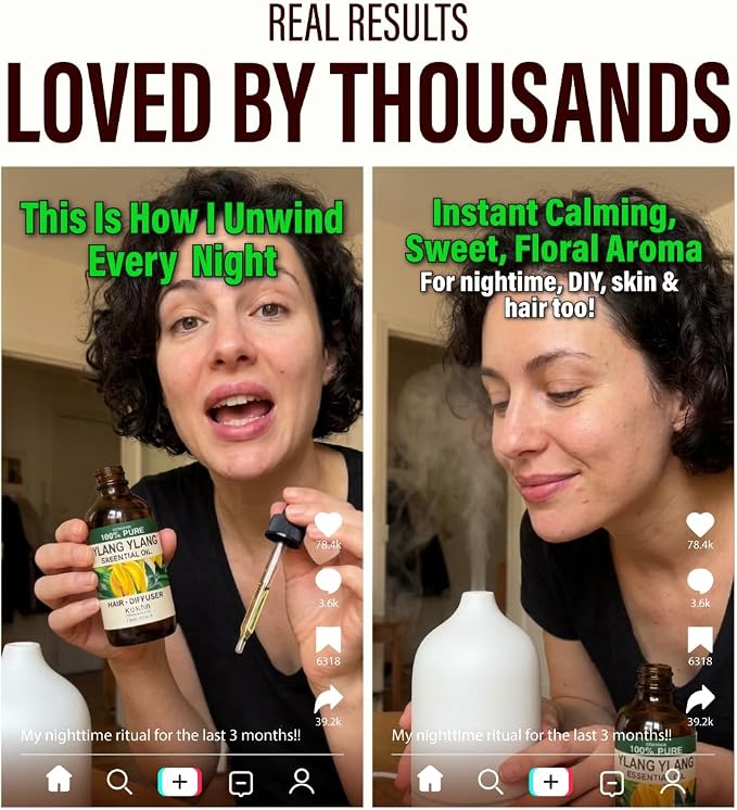 100% Pure Ylang Ylang Oil - 4 Fl Oz Ylang Ylang Essential Oil for Hair, Skin, Diffuser, Aromatherapy & DIY Soap Making Scent