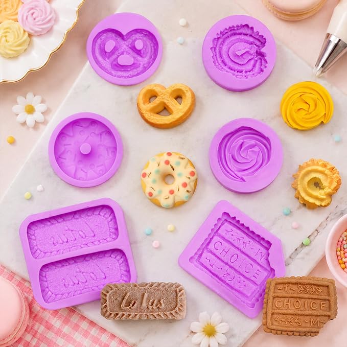 Infovox Silicone Cookie Mold Donut Caramel Cookie Chocolate Molds Cake Decoration Cupcake Topper Candy Butter Sugar Craft Jelly Mousse Gum Paste Clay Resin